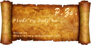 Piváry Zsóka névjegykártya
